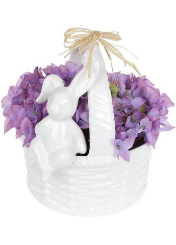 Конфета декоративная "Зайка на корзине" 16х16х14.5см, белый Bona (339782006)