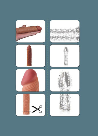 Супер реалистичная коричневая насадка на член с киберкожи "Add 1" Pleasure X Tender" Lovetoy (301270127)