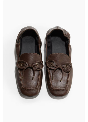 H&M Туфли экологичная кожа темно-коричневый з искусственная кожа, швеция — демисезон (361021400)