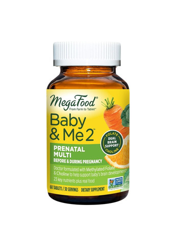 Витамины и минералы Baby & Me 2, 60 таблеток MegaFood (293480374)