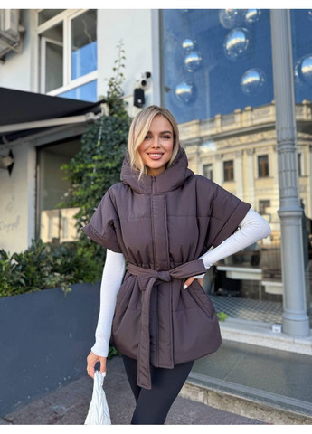 Жилетка жіноча з капюшоном та поясом Style Point (360504882)