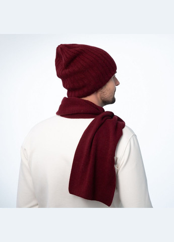 Набор шапка колпак + шарф мужской шерсть бордовый LIORA 237-223 LuckyLOOK 237-223m (289359327)