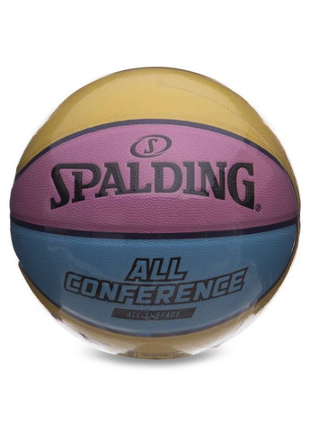 Баскетбольный мяч All Conference (размер 7) желто-голубой Spalding (369141783)
