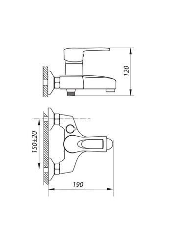 Смеситель для ванны FAD 183 с универсальным подключением ZX2649 Zerix (362491646)
