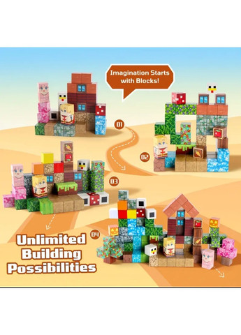 Магнитный конструктор для детей Ферма с животными развивающий 100 кубиков MAGNETIC (360948830)