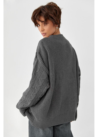 Вільна в'язана кофта в косички Lurex (366241642)