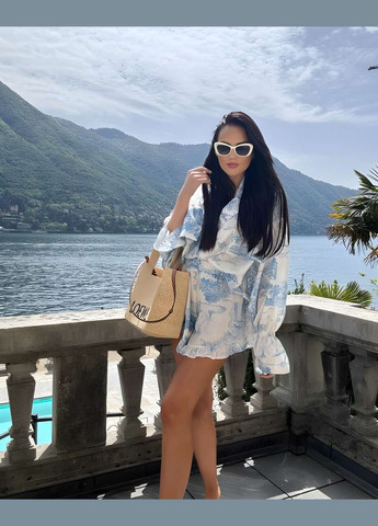 Жіночй літній рожевий блакитний костюм костюмчик двійка сорочка і шорти шортики піжамний стиль No Brand (333143166)