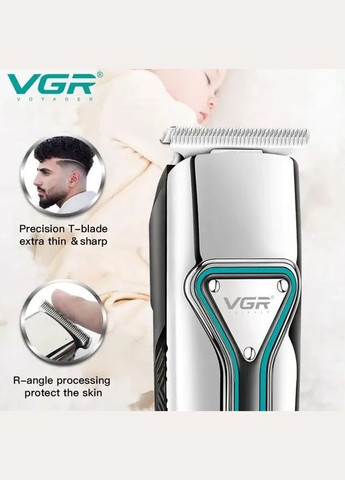 Профессиональный триммер для стрижки волос аккумуляторный 3 насадки (2097774689) VGR V-008 (328962060)