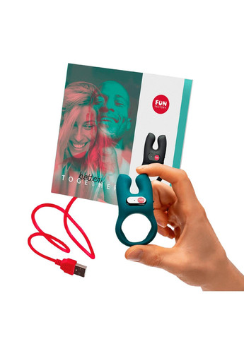 Ерекційне віброкільце з подвійною стимуляцією клітора NŌS deep sea blue, 2 мотори - CherryLove Fun Factory (339868291)