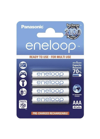 Акумулятор Eneloop AAA 800 mAh 4шт Panasonic (270937313)