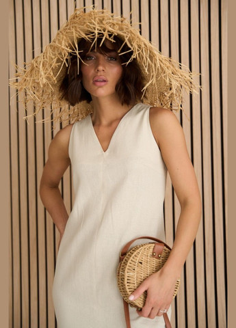 Бежевое пляжное платье а-силуэт FashionYouWant однотонное