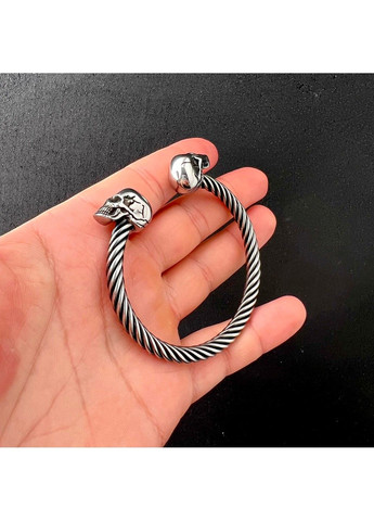 Готический мужской тросовый браслет из медицинской стали черепа 20см BS-026 No Brand (299486622)