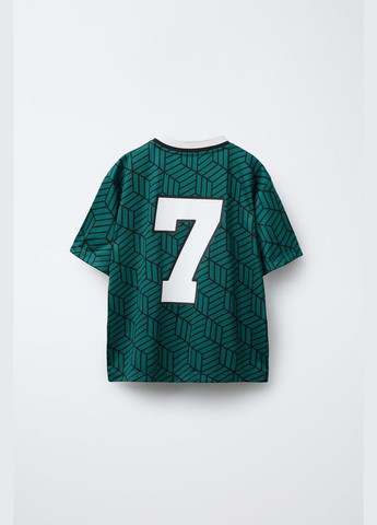 Зеленая подростковая футболка для мальчика 7099/605 зеленый Zara