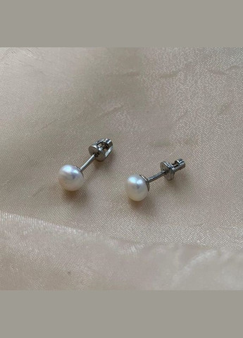 Комплект срібний Перлина кольє та сережки пусети Каштан (342334808)