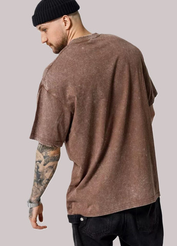 Світло-коричнева чоловіча футболка оверсаз варенка тай дай No Brand