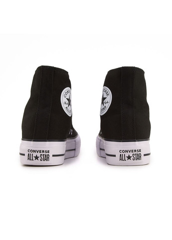 КЕДЫ ЖЕНСКИЕ CONVERSE CHUCK TAYLOR ALL STAR LIFT HIGH BLACK WHITE КОНВЕРС No Brand чёрные демисезоны (367178021)