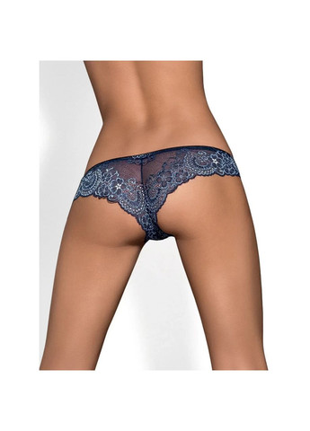 Трусики мереживні з декоративним бантиком AURORIA Panties сині, Obsessive (349508294)