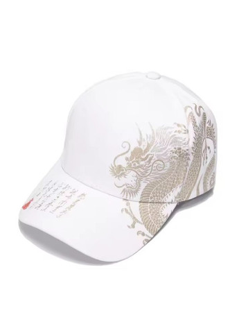 Біла літня кепка з принтом дракона в китайському стилі, бейсболка з вигнутим козирком, унісекс No Brand (366547178)