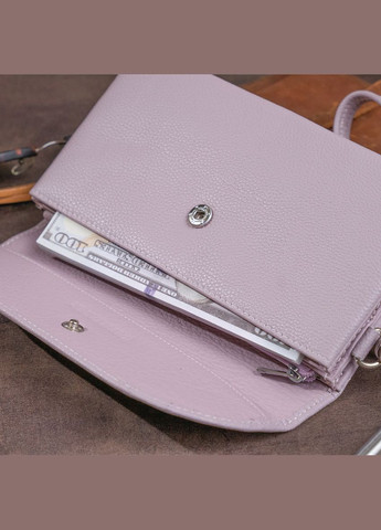 Клатч женский из кожи с монетницей 19322 Лиловый st leather (306881421)