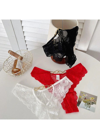 Спокусливі ніжні мереживні трусики-стрінги Коханка з сердечками позаду, Витончена жіноча білизна No Brand трусики-стрінги Коханка білі (360428704)