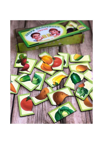 Настільна гра-пазл, що розвиває "Овочі" (ПСФ074) PSF074, 12 картинок-половинок Ubumblebees (372494848)