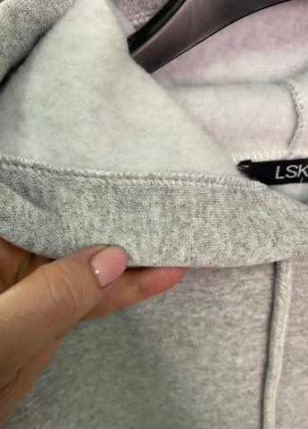 Туніка з капюшоном сіро-бежевого кольору LSK Оверсайз (362695318)