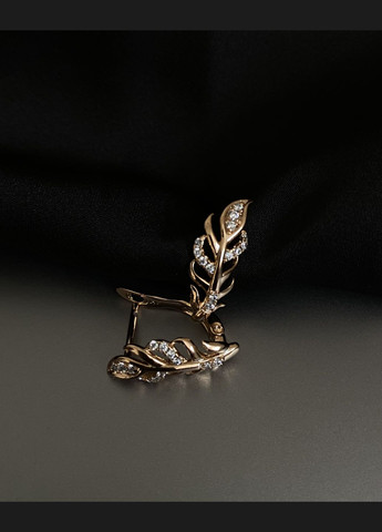 Сережки "Пір'їнки" англійський замок золотого кольору 31964 Fashion (335015203)