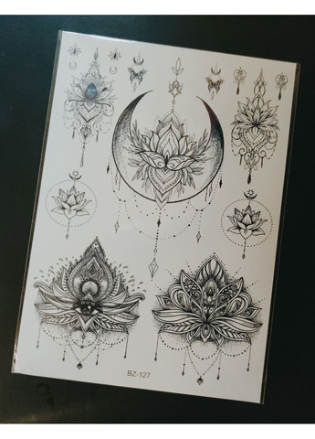 Тимчасове тату набір Лотос Мехенді 21х15 см BZ127 Tattoo (366890956)