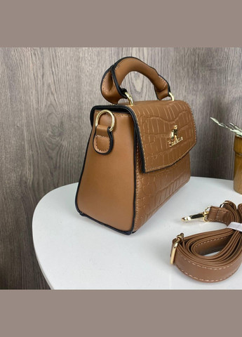 Женская маленькая сумочка клатч Кенгуру под рептилию Коричневый No Brand (298996832)