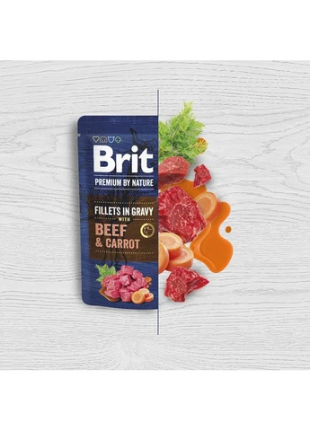 Вологий корм у паучі Fillets Beef and Carrot для собак малих порід 85 г Brit Premium (399748757)