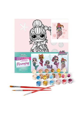 Картина за номерами "L.O.L. Surprise! Mermaids Neon QT" KHO6264, 40х40 см No Brand (326840579)