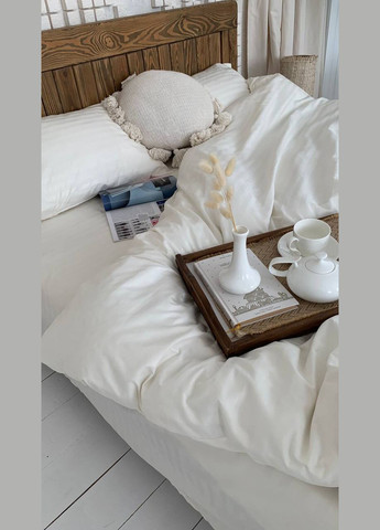 Двоспальний КПБ мікро страйп сатин "Молоко" Glav Textile (296930174)