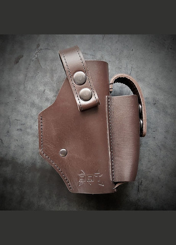 Шкіряна кобура поясна під пістолет GLOCK 17, коричнева на скобі No Brand (339621547)