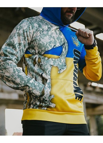 Тактичне чоловіче худі на флісі Ukraine блакитно-жовте No Brand (364188840)