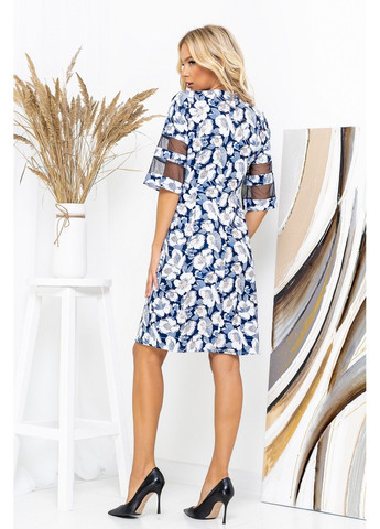 Блакитна повсякденна сукня квітковий принт 20172 блакитна Tanita-Romario