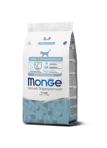 Сухой корм для котят Cat Monoprotein Kitten с форелью 10кг Monge (361446625)
