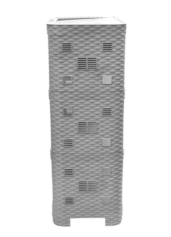 Етажерка пластикова "Ротанг" на 4 яруси сіра Полімер Гарант (351902605)