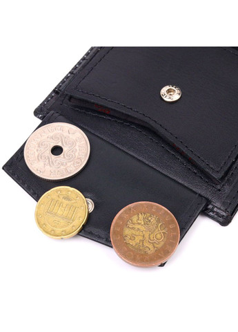 Портмоне для документов мужское из натуральной кожи с тиснением под крокодила 21325 Черный Karya (306882113)