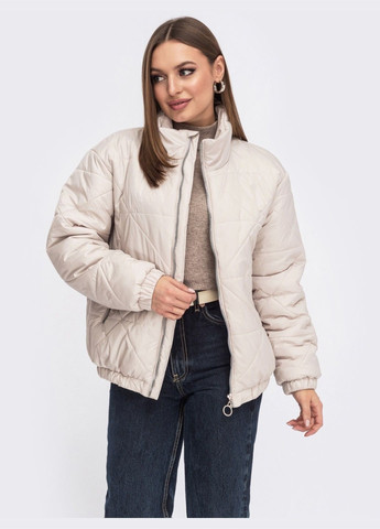 Бежевая демисезонная демисезонная короткая куртка без капюшона бежевая Dressa