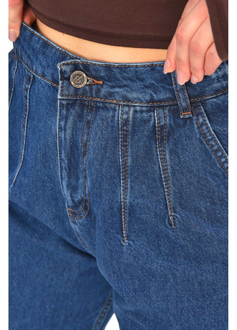 Джинси жіночі однотонні синього кольору Let's Shop - (366726336)