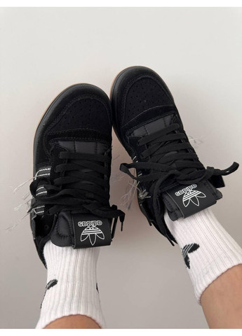 КРОСІВКИ ЖІНОЧІ ADIDAS FORUM BLACK / WHITE THREADS АДІДАС ФОРУМ No Brand чорні демісезони (367173510)