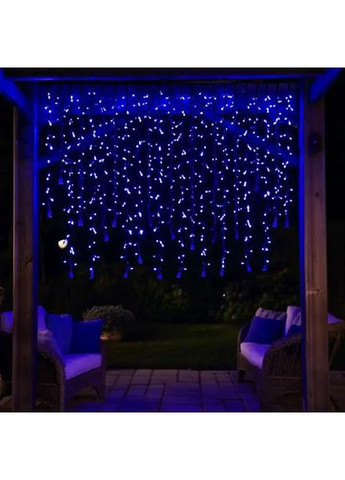 Вулична гірлянда Бахрома 20 м 335 LED гірлянда штора чорний провід Синій 20MBBL Garlando (370373153)