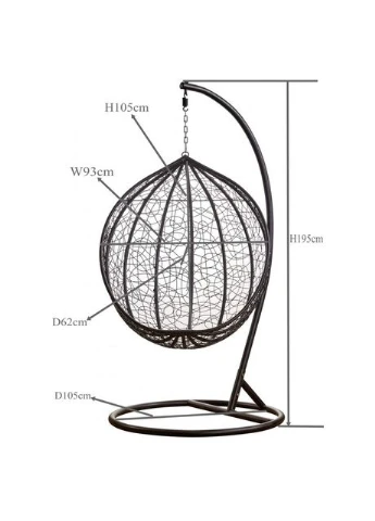 Подвесное кресло-качели кокон 329 S (бело-серое) Bonro (389541570)