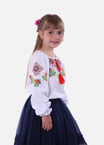 Вишиванка для дівчинки з довгим рукавом колір білий ЦБ-00245239 No Brand (280925156)