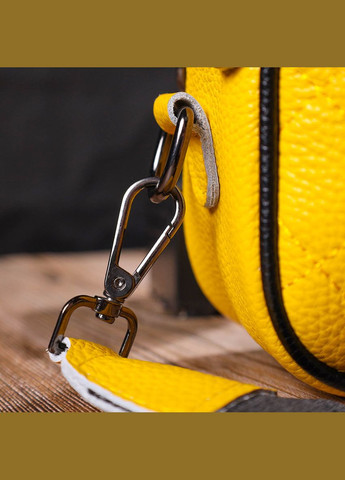 Прямоугольная женская сумка кросс-боди из натуральной кожи 22114 Желтая Vintage (298567309)