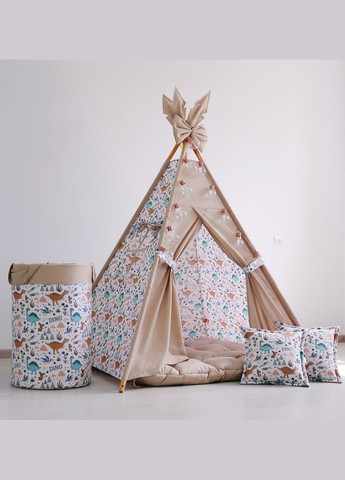 Детский вигвам "Динозаврики" с ковриком БОН БОН + корзина для игрушек. Полный комплект No Brand (316257352)