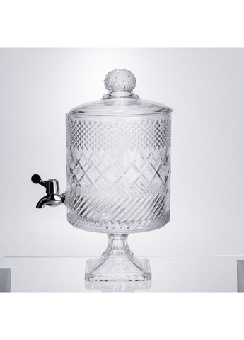 Лимонадниця скляна 4.5 л з краном для напоїв на свята та повсякденне використання сервірувальна ємність Yiwu (370432704)