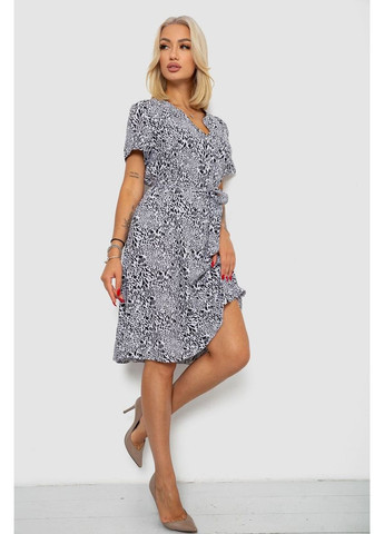 Білий повсякденний сукня софт з принтом, 230r0032-4 Ager леопардовий