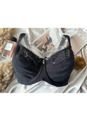 Чёрный черный бюстгальтер на большую грудь без поролона Lanny Mode