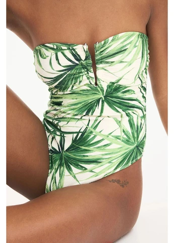 Молочний літній купальник бандо H&M